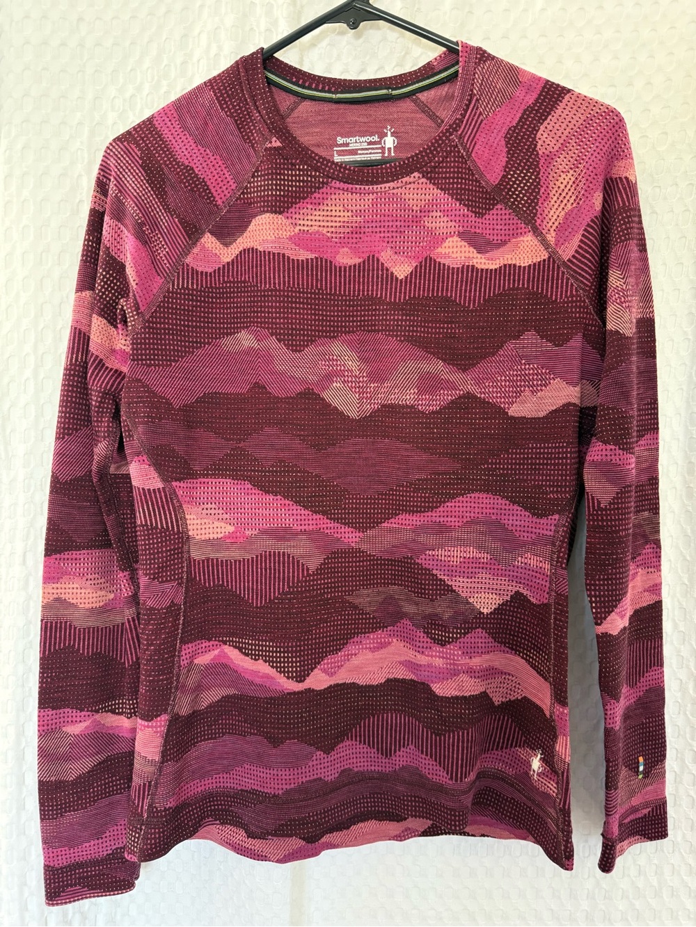 Smartwool Merino 250 Pattern Crew Pink Burgundy 100% Wool Women’s - Picture 2 of 7